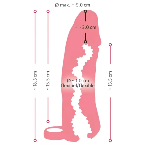 Nature Skin - péniszköpeny és műpunci - 18cm (natúr)