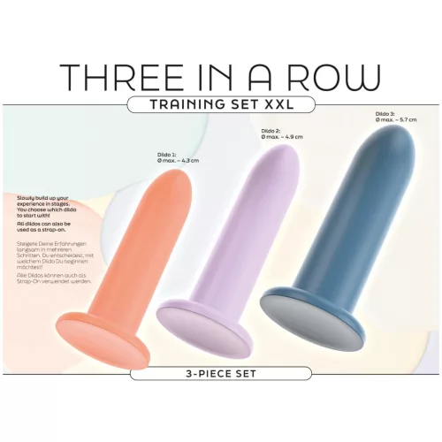 Three in a Row - dildó tréning szett - 3db (színes)