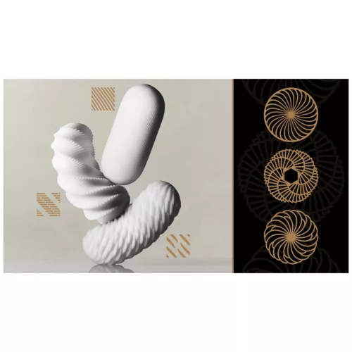 TENGA 3Dx Zen - 3D mintás maszturbátor (fehér)
