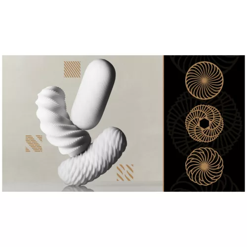 TENGA 3Dx Spiral - spirál mintás maszturbátor (fehér)