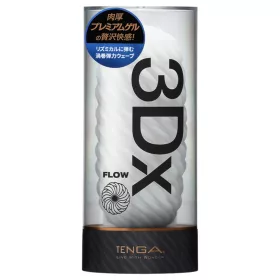 TENGA 3Dx Flow - hullámos mintás maszturbátor (fehér)