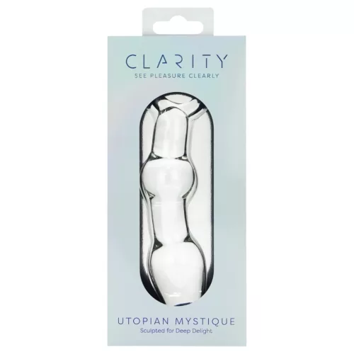 Clarity Utopian Mystique - bordázott üveg análdildó (átlátszó)