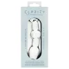 Clarity Utopian Mystique - bordázott üveg análdildó (átlátszó)