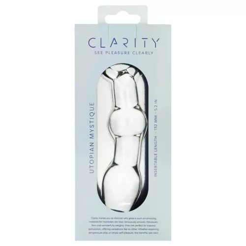 Clarity Utopian Mystique - bordázott üveg análdildó (átlátszó)