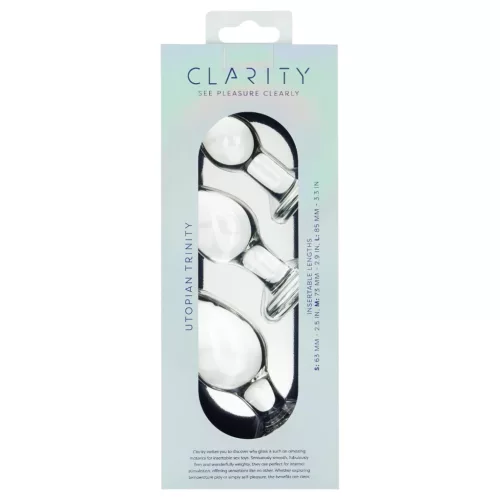 Clarity Utopian Trinity - üveg análkúp szett (átlátszó)