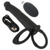 Black Velvet Double F - felcsatolható anál vibrátor (fekete)