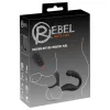 Rebel - prosztata vibrátor pénisz-és heregyűrűvel (fekete)