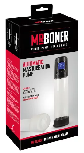 Mister Boner - akkus, automatikus péniszpumpa (fekete-átlátszó)