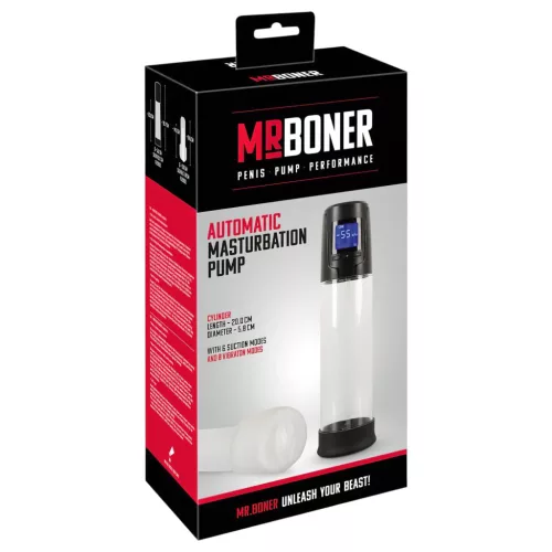 Mister Boner - akkus, automatikus péniszpumpa (fekete-átlátszó)