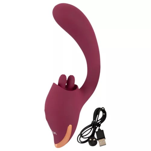 Javida - nyelves 2in1 vibrátor (piros)