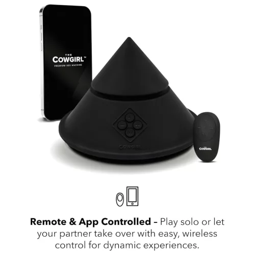 The Cowgirl Cone - okos szexgép különböző feltétekkel (fekete)