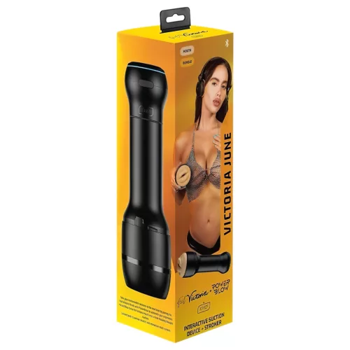 Kiiroo PowerBlow + Victoria June száj maszturbátor (fekete)