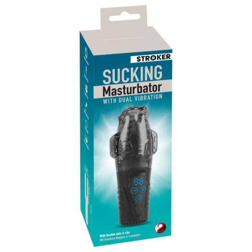 Stroker - szívó, rezgő maszturbátor (szürke)