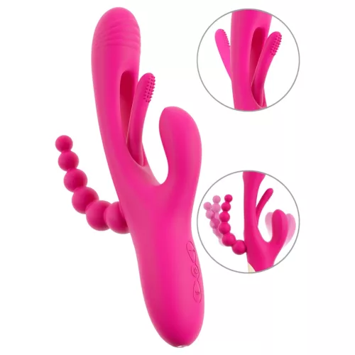 SMILE - tripla karos, nyelves vibrátor (pink)