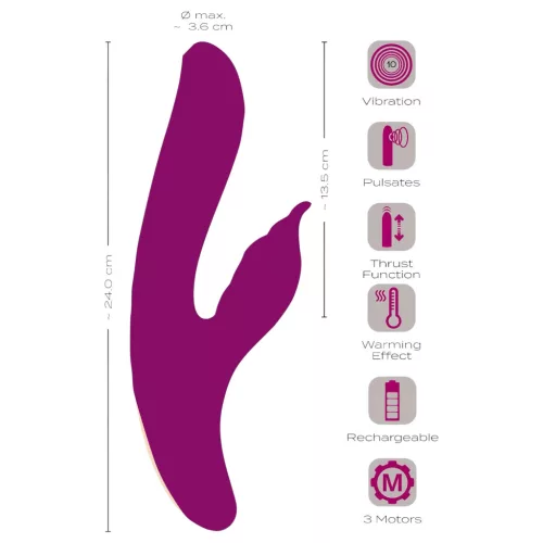 Javida - 4in1 G-pont és csikló izgató vibrátor (lila)