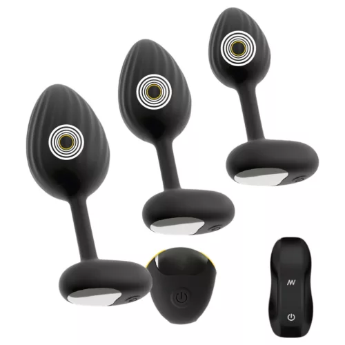 ANOS - vibrációs anál plug szett (fekete)