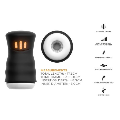 You2Toys Gyro - forgó, rezgő maszturbátor (fekete)