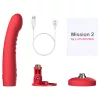 LOVENSE Mission 2 - okos vibrátor tapadókoronggal (piros)