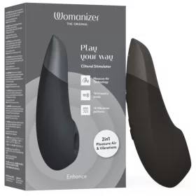 Womanizer Enhance - léghullámos csiklóizgató (fekete)