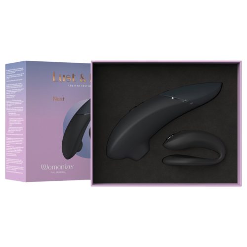 Womanizer Lust&Luxury - csikló- és párvibrátor szett (fekete)