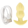 Cuties Mini - bordázott vibrációs anál plug (sárga)