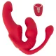 You2Toys Strapless - felcsatolható 3 ágú vibrátor (piros)