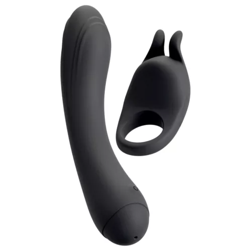Couple Choice - péniszgyűrű és G-pont vibrátor (szürke)