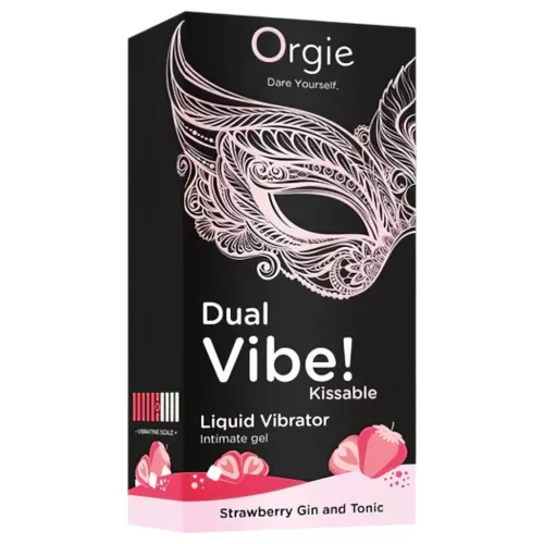 Orgie Dual Vibe - unisex folyékony vibrátor - Eper - Gin Tonic (15ml)
