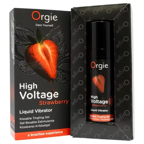 Orgie High Voltage - folyékony vibrátor - eper (15 ml)