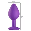 Baseks - kristályköves szilikon anál plug (lila) - 8 cm