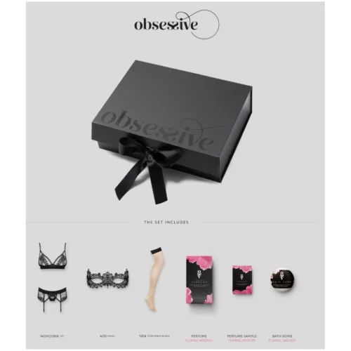 Obsessive Wonderia - fehérneműs ajándék doboz - 6 részes (fekete)