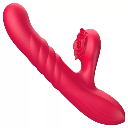 Sweet Play - 2in1 lökő és csiklóizgató vibrátor (pink)