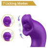 Erospace Sweet Play - nyelves csiklóizgató és bólogató G-pont vibrátor (lila)