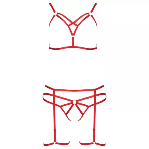 Passion Magali - dísz testhám szett - 3 részes (piros)