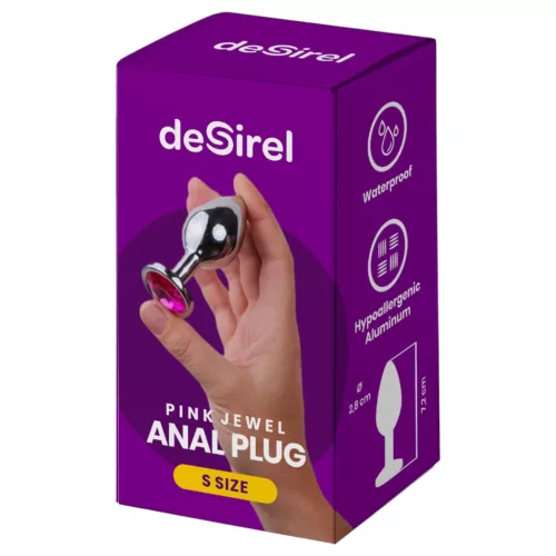 Desirel Pink Jewel S - anál plug (ezüst-pink)