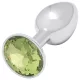 Sunfo - fém anál plug lime kővel (ezüst)