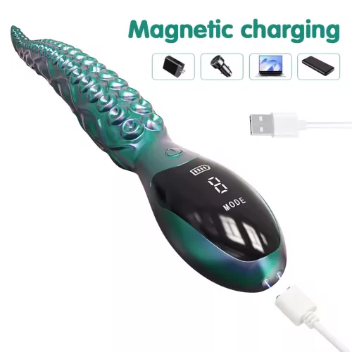 Monster Fuck - Polipkar vibrátor (zöld)