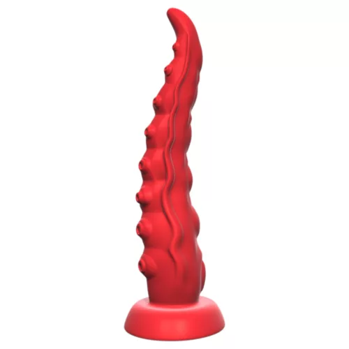 Monster Fuck - Tapadókorongos polipkar vibrátor távirányítóval (piros)