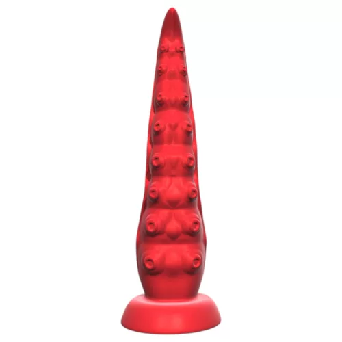 Monster Fuck - Tapadókorongos polipkar vibrátor távirányítóval (piros)