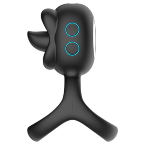 Biu-Biu - péniszgyűrű és nyaló csiklóvibrátor (fekete)