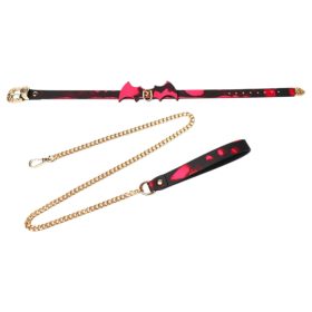 Hőre színt váltó nyakörv pórázzal (fekete)