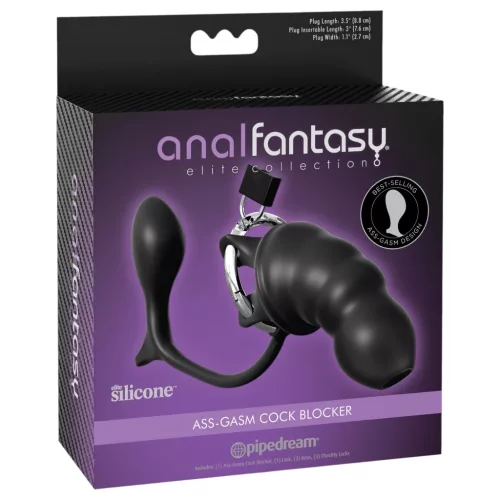 Pipedream Anal Fantasy Elite - anál plug és péniszketrec (fekete)