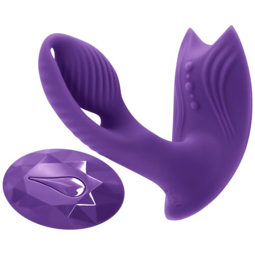 Inya Bump-N-Grind - rádiós, melegítő 2in1 csikló vibrátor (lila)