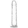 Addiction Crystal - tapadókorongos dildó (átlátszó) - 18cm