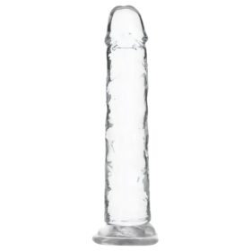   Addiction Crystal - tapadókorongos dildó (átlátszó) - 18cm