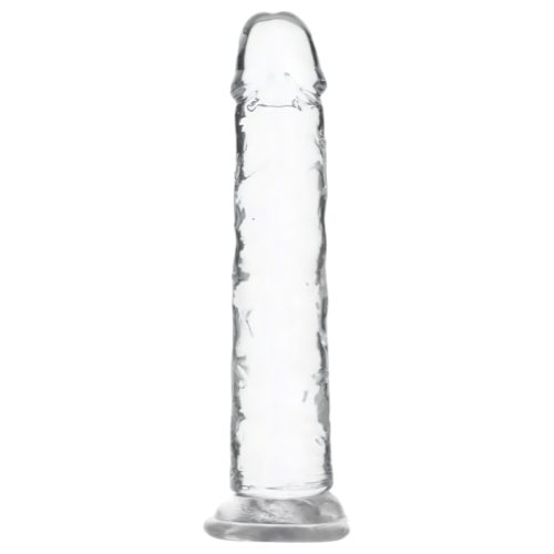 Addiction Crystal - tapadókorongos dildó (átlátszó) - 18cm
