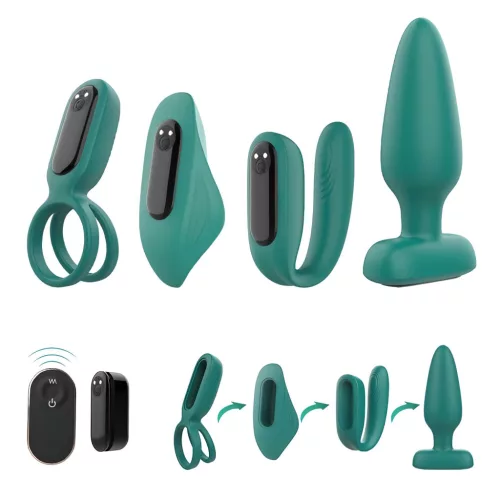 Sex HD 4 részes, akkus, távirányítós vibrátorszett – zöld