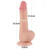 Sliding-Skin - tapadókorongos kétrétegű dildó - 19,5 cm (natúr)