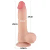 Lovetoy Sliding-Skin - herés kétrétegű dildó - 20 cm (natúr)