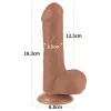Lovetoy Sliding-Skin - herés kétrétegű dildó - 18,3 cm (natúr)